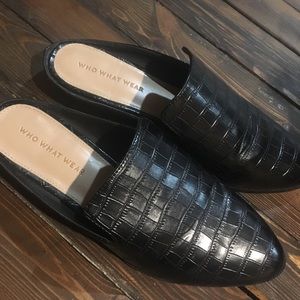 Amazing WHO WHAT WEAR black mules from Target.